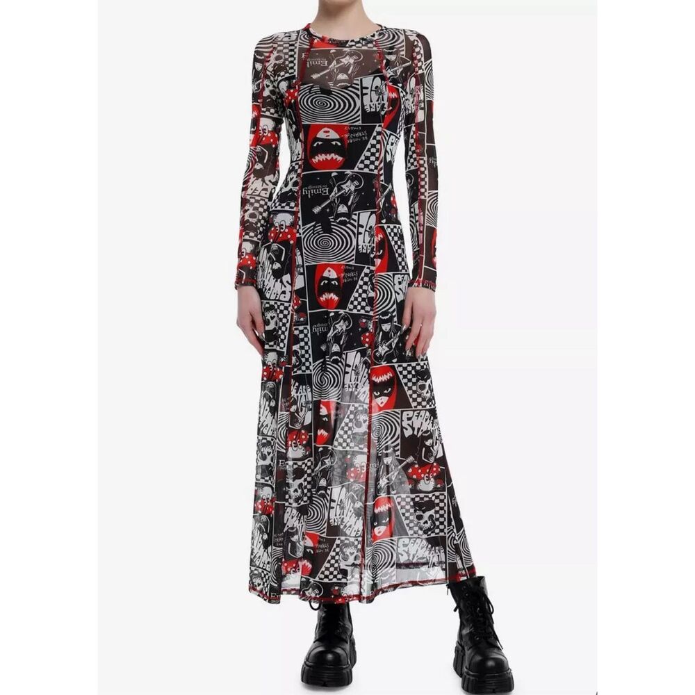Hot Topic Emily The Strange Mesh Maxi Dress